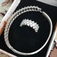 دستبندوانگشتر فول نگین مجلسی زیر قیمت