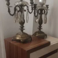 آینه وشمعدان کامل عروس سنگ اینه فقط ترک دارد