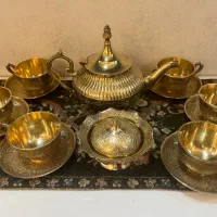 سرویس چای خوری برنجی زیبا