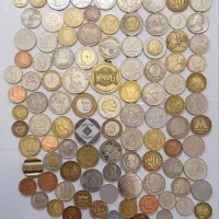 ۱۰۰ عدد سکه و ژتون خارجی مختلف و بی تکرار