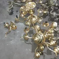 لوستر ابکاری وبرنز و مس|لوستر و چراغ آویز|اسلام‌شهر, باغ فیض|دیوار