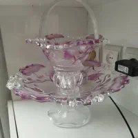 سه تیکه بلور گل برجسته آمریکایی