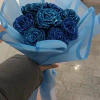 گل ربانی آبی شاین دار قیمت 500 هشت شاخه