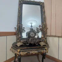 آینه و کنسول با شمعدان های فلزی|بوفه، ویترین، کنسول|کازرون, |دیوار