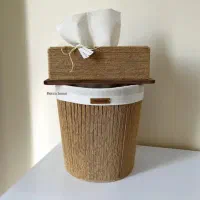 ست سطل و جا دستمال رافیا