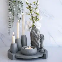 ست  دکوری طوسی جلو مبلی