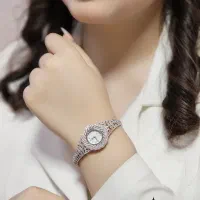 ساعت تمام نقره جواهری