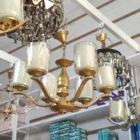 لوستر ۶ شعله زیتونی|لوستر و چراغ آویز|سنندج, |دیوار