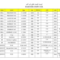 لیست لپ تاپ های  فروشگاه اینترنتی Barnorcomputer