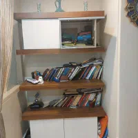 کتابخانه ویترین بسیار شیک و جادار و کاربردی|کتابخانه، شلف، قفسه‌های دیواری|تهران, شهرک آزمایش|دیوار