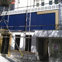 اجرای سقف شیبدار نمای کامپوزیت آلاچیق سردرب