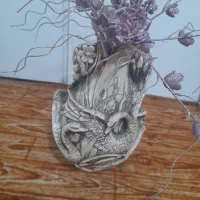 دو عدد گلدان به همراه گل جنس گل فوم اکلیلی