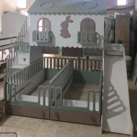 تخت برای دو کودک یا نوجوان همراه با سرسره|تخت و سرویس خواب|ری, دولتآباد|دیوار