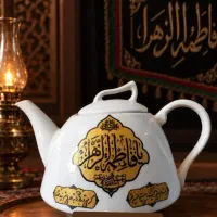 قوری مذهبی مشکی سبز سفید