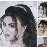 طراحی چهره سیاه قلم