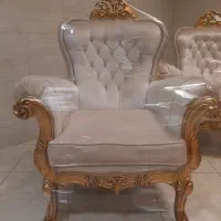 مبل سلطنتی تاج عروس۷نفره با غذاخوری۴نفره ومیز عسلی|مبلمان خانگی و میز عسلی|زنجان, |دیوار