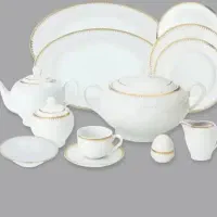 چینی زرین سپید لب طلایی۱۰۲ پارچه