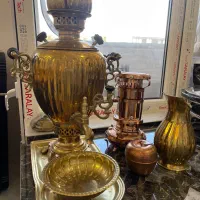 ست سماور زغالی برنج و مس|صنایع دستی و سایر لوازم تزئینی|کرج, حسین‌آباد|دیوار