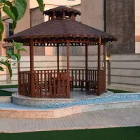 آلاچیق چوبی هشت ضلعی  ضد آب مناسب روف گاردن