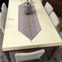 میز و صندلی نهارخوری ۶ نفره با روکش های گلس