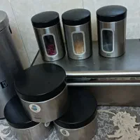 سرویس حبوبات و جا برنجی استیل یونیک