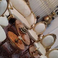 سلطنتی تمام چوب گردوسفارشی نو9نفره  با جلو مبلی