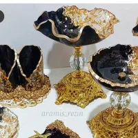 ساخت ظروف رزینی  با طرح و رنگ دلخواه شما