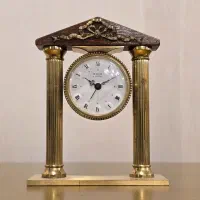 ساعت رو میزی برنز و چوب