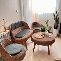 میز و صندلی حصیری و انواع پافر به قیمت تولیدی|میز و صندلی غذاخوری|تهران, هفده شهریور|دیوار