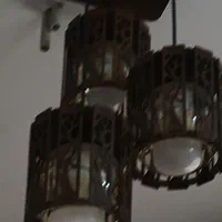 لوستر آویز چوبی آبسردکن و کتابخانه|لوستر و چراغ آویز|کاشان, فاز ۱ ناجی آباد|دیوار