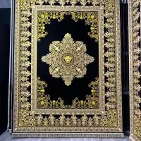 روفرشی طرح وریاچه مشکی طلایی جدید کش دوزی شده
