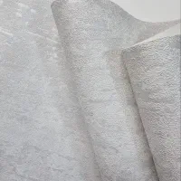 کاغذدیواری ساده سفید و طوسی پتینه