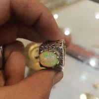 انگشتر نقره ایتالیایی ویاقوت اوپال
