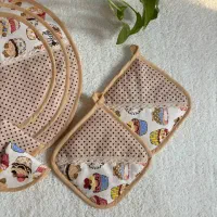 سرویس اسپزخانه کتان نخ ترک|سفره، حوله، دستمال آشپزخانه|تهران, راه آهن|دیوار