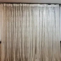 پرده تور به همراه آستر زیر کاملاً سالم