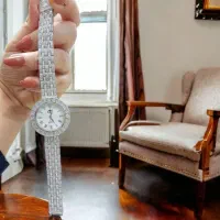 ست نقره مدل زیتونی و کارتیر با ساعت نقره|بدلیجات|تبریز, |دیوار