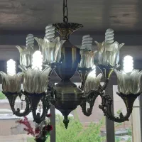 لوستر برنز و برنج اصل جفت ۸شعله،شامپاین طلایی