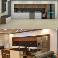 کابینت مدرن هایگلاس ممبران کمددیواری mdfمات و براق