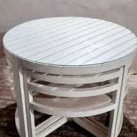 میز نهار خوری گرد ۴ نفره تمیز