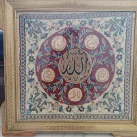 تابلو فرش ابریشمی با قاب خاتم کاری