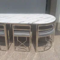 میز غذا خوری کمجا فلزی