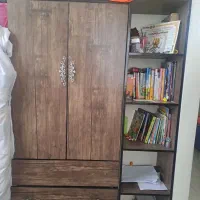 تخت تک نفره+ میز ارایش+کتابخانه+ کمد دودر|تخت و سرویس خواب|پرند, فاز ۵|دیوار