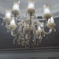 لوستر ۸ شاخه کریستالی|لوستر و چراغ آویز|قم, شهرک قدس|دیوار