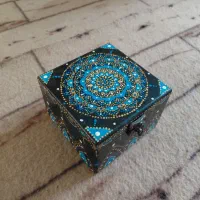 جعبه جواهرات چوبی نقطه کوب کار دست