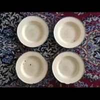 چهار عدد بشقاب لعابی قدیمی