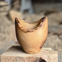 ظرف چوبی لبه پوستی (هنر چوب لیدار)