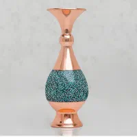 گلدان مسی فیروزه کوبی