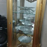 بوفه ،گنجه پای فیلی چوب راش ورق طلا|بوفه، ویترین، کنسول|مشهد, طلاب|دیوار