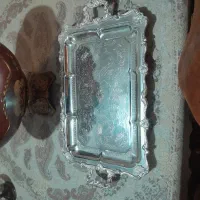 سینی نقره بزرگ دسته دار