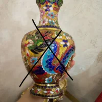گلدان عتیقه میناکاری و تابلو فرش